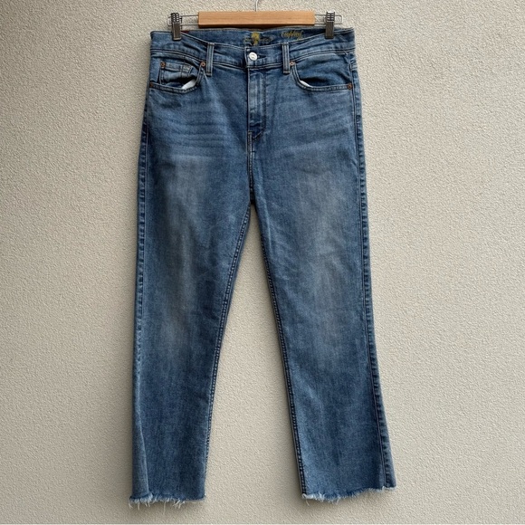 7 For All Mankind - Cropped Ali Fray Hem Straight Leg Jeans 31 - Picture 1 of 8